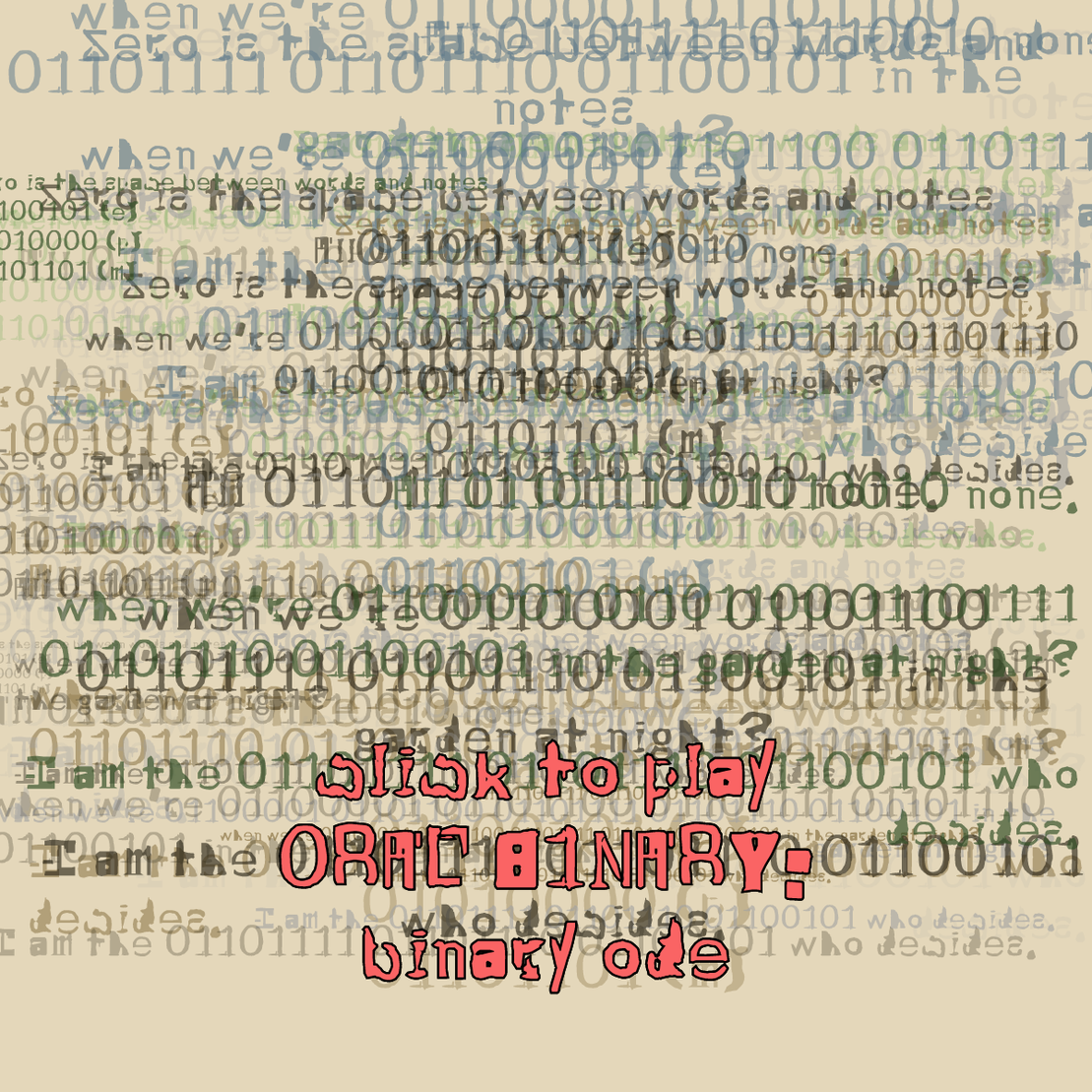 0RAL B1NARY: “BINARY ODE” #49