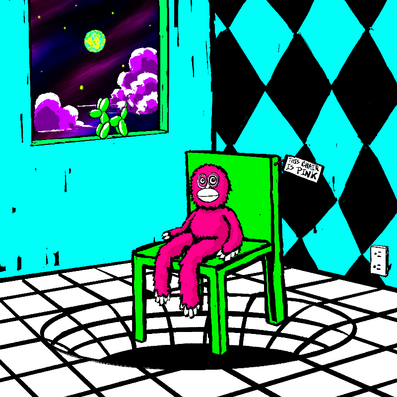 pink chair in the blue room #83