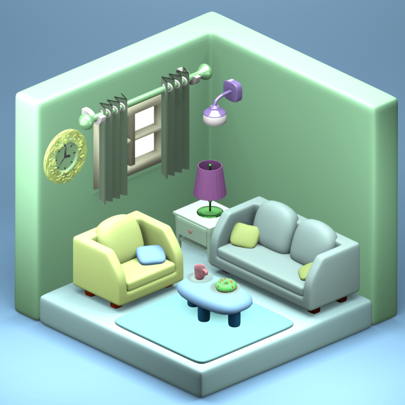 3D Fantasy Living room #28