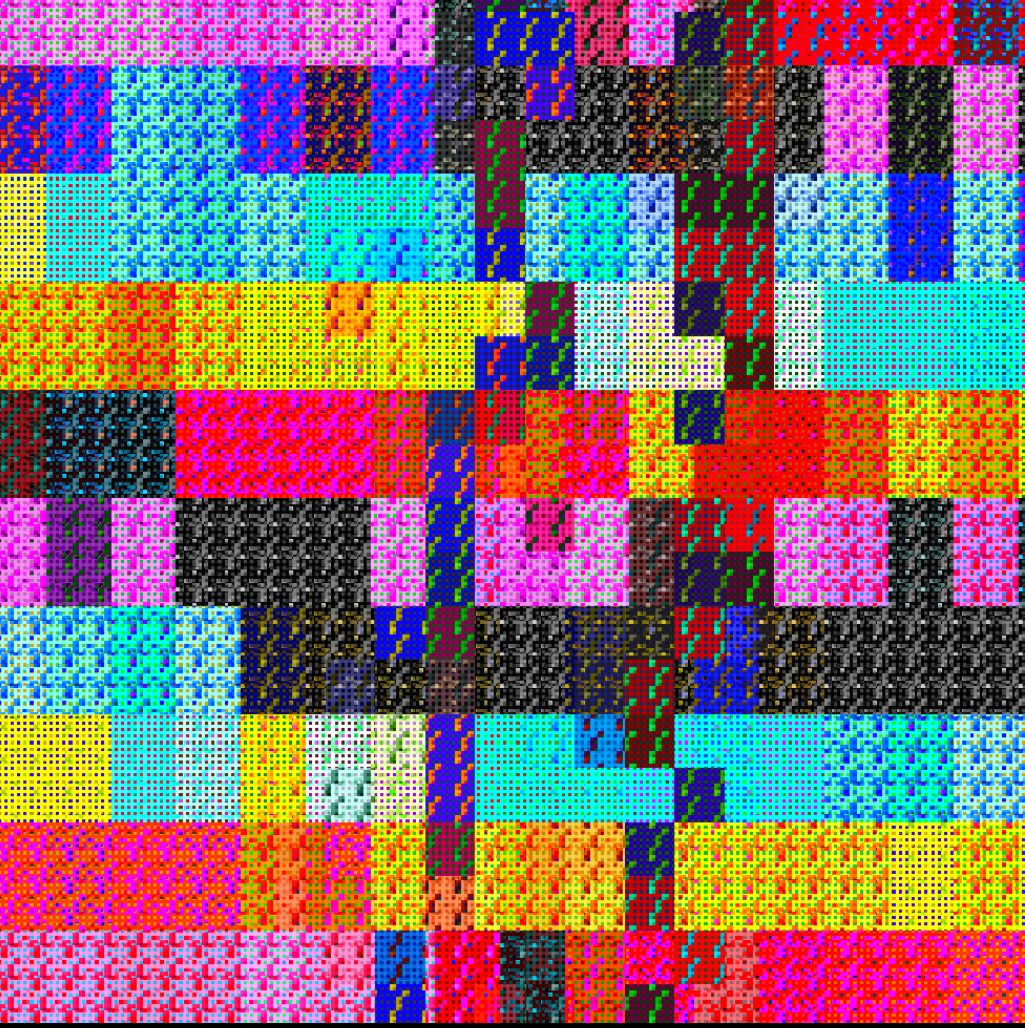 Multicolored Pixelated Field #19