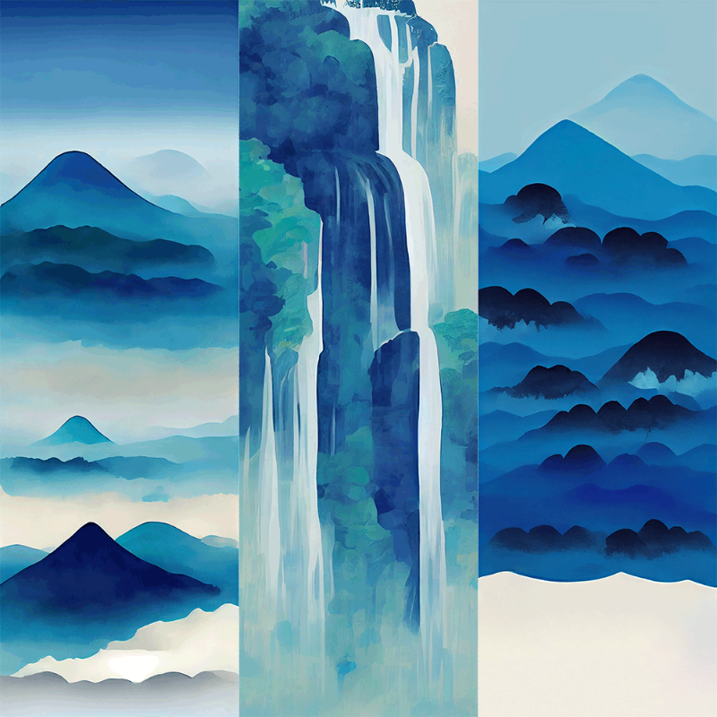 AI Japanese Waterfall #16