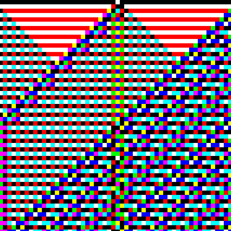 RGB Elementary Cellular Automaton #307