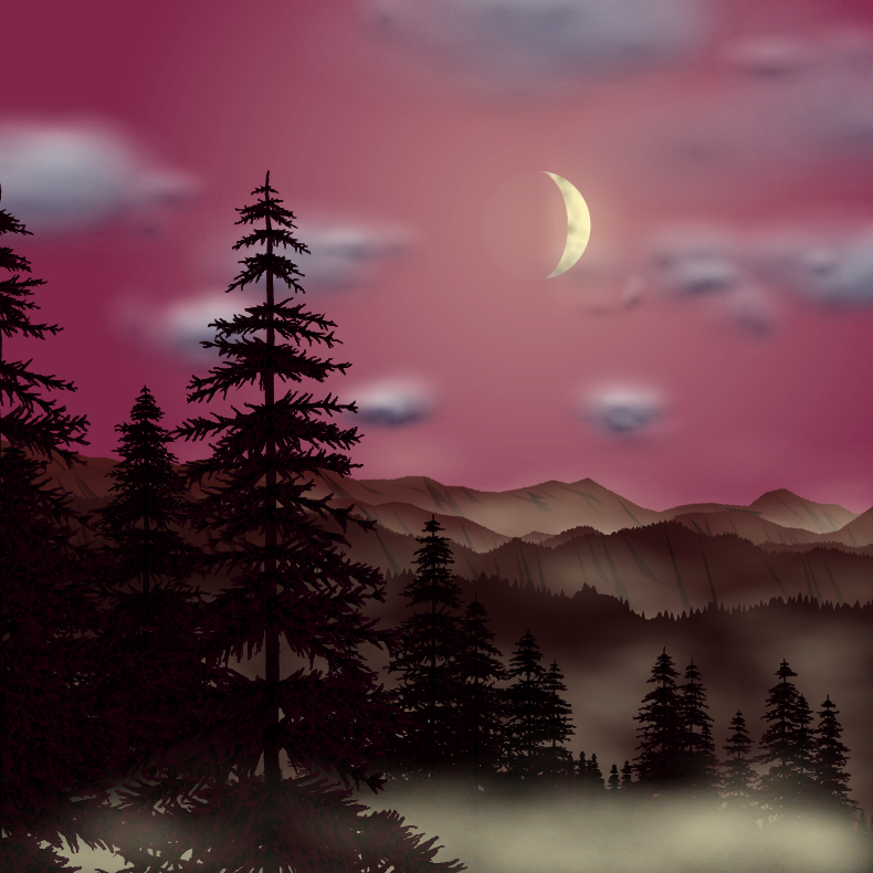 Moonlit Mountains #44