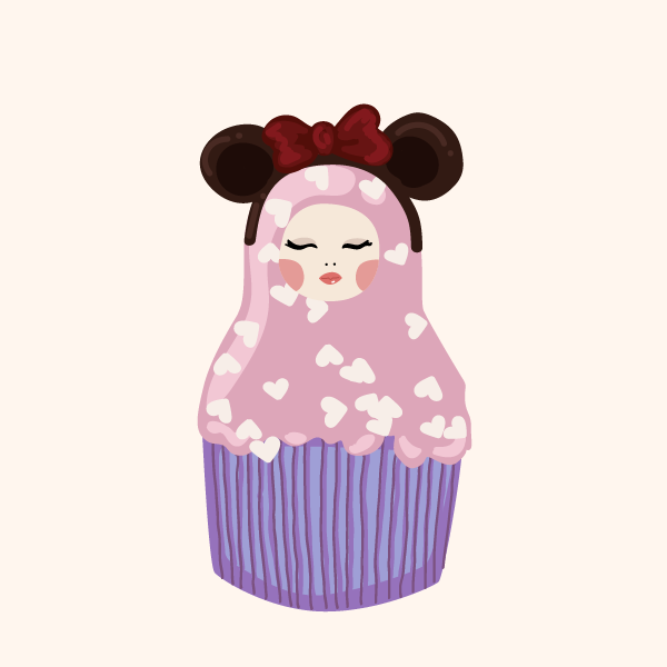 Cute Matryoshka Doll Cupcake Series #18