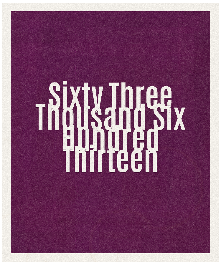 Count #63613