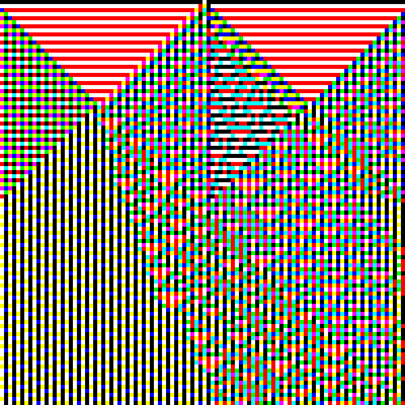 RGB Elementary Cellular Automaton #395