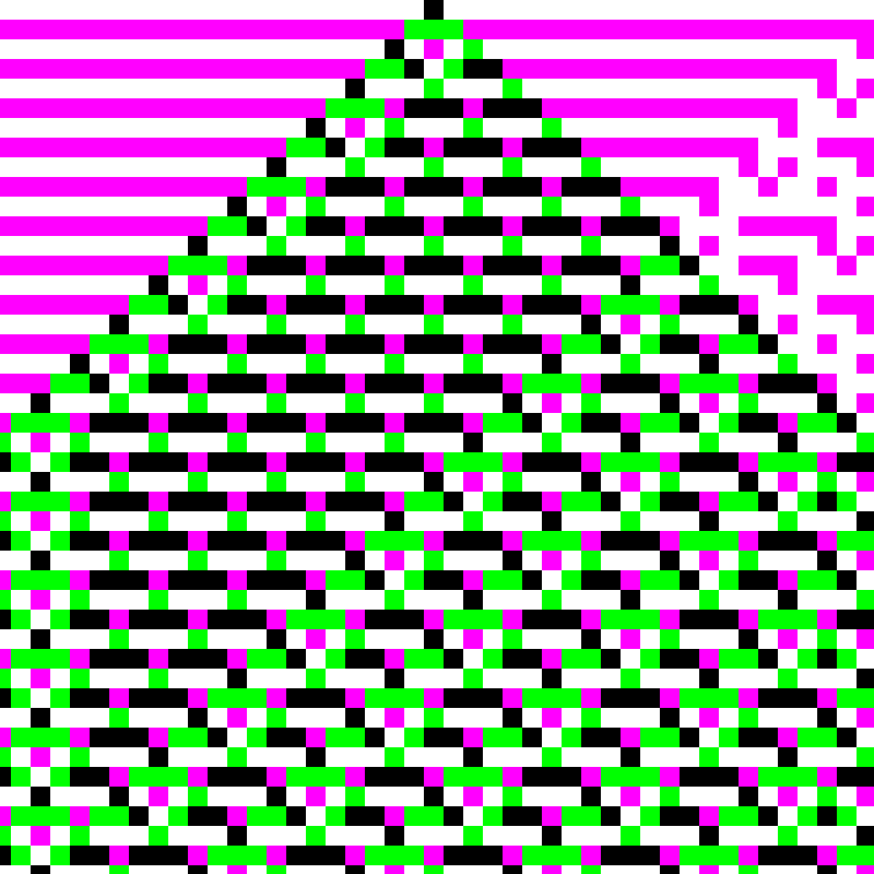 RGB Elementary Cellular Automaton #538