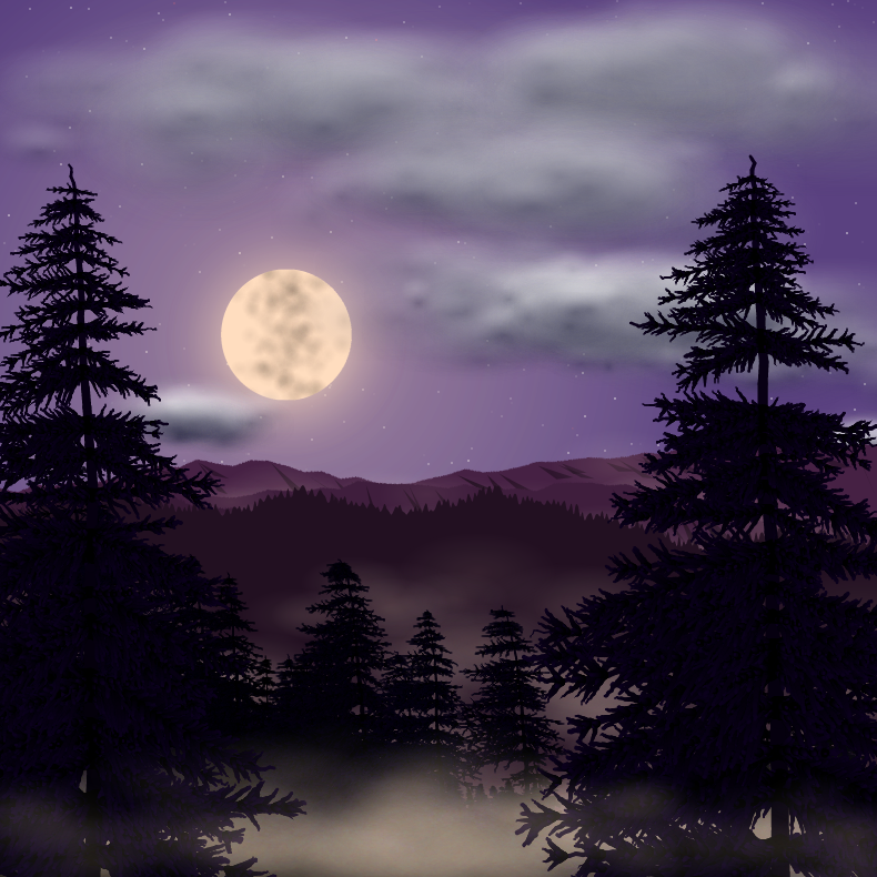 Moonlit Mountains #54