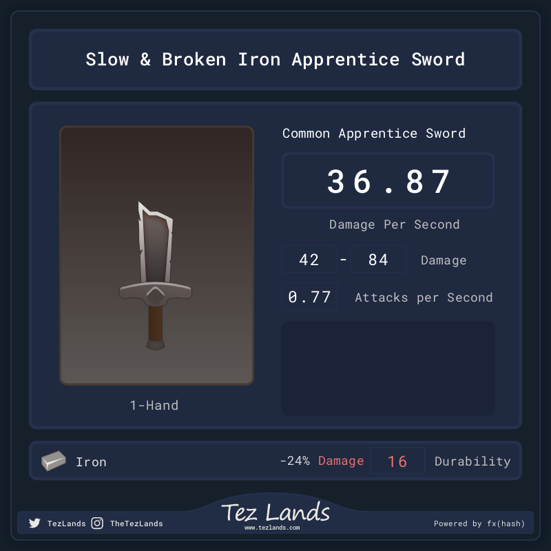 Tez Lands - Apprentice Sword #28