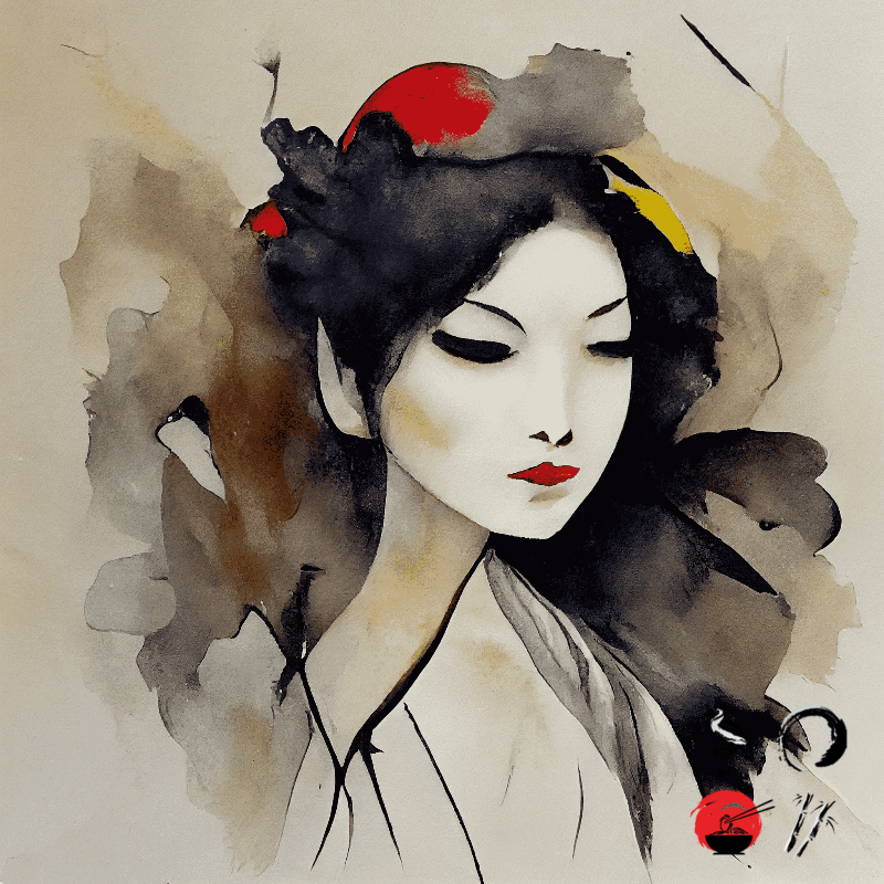 Geisha and feather #10