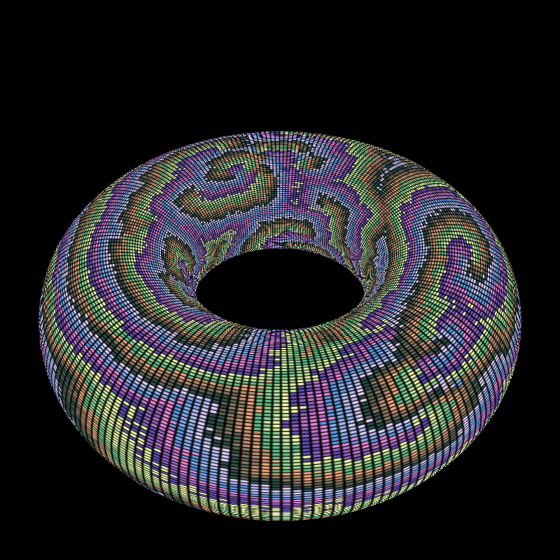 Reaction Diffusion on a Torus #1