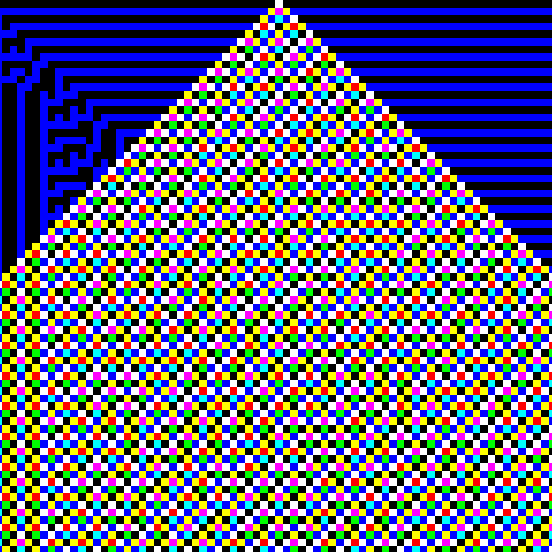 RGB Elementary Cellular Automaton #343