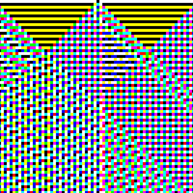 RGB Elementary Cellular Automaton #764