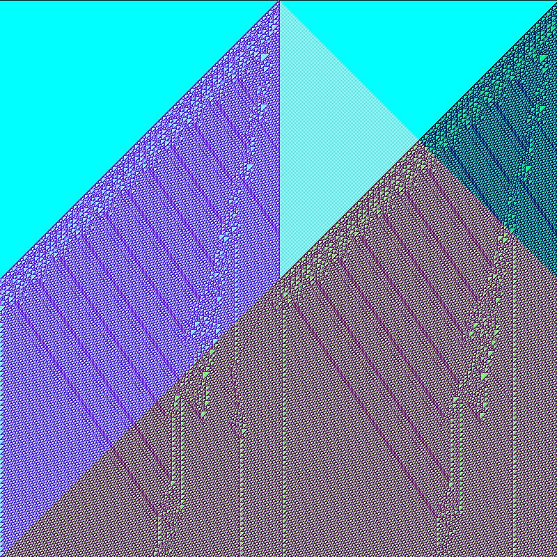 RGB Elementary Cellular Automaton #498