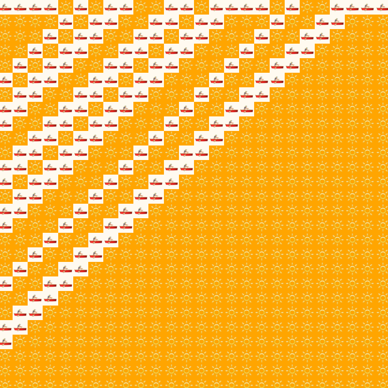 Elementary Cellular Emoji Automata #64