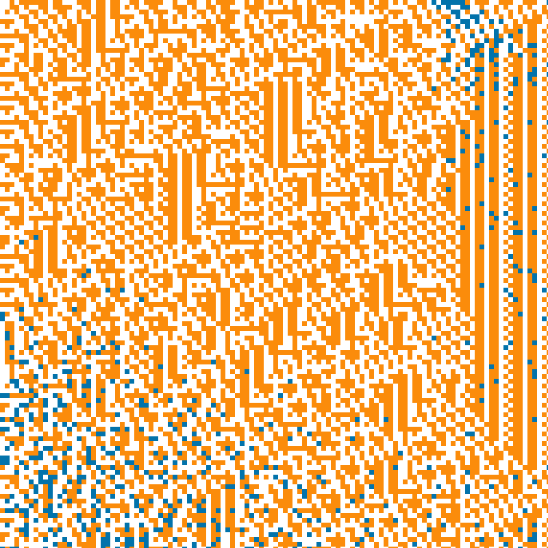 Colored Elementary Cellular Automaton #186