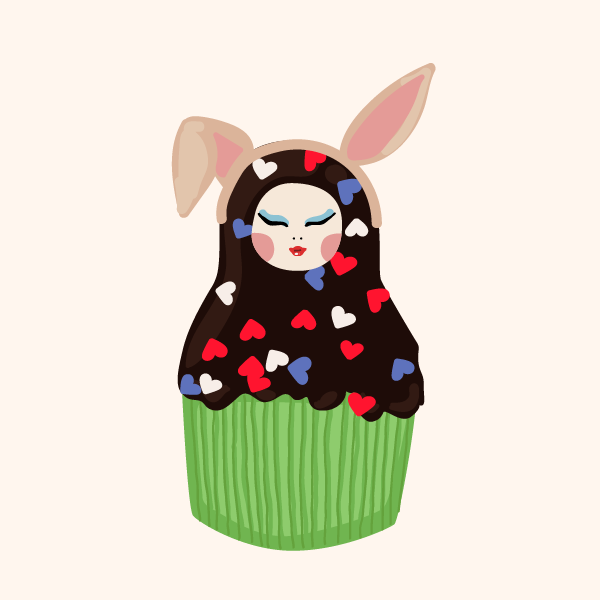 Cute Matryoshka Doll Cupcake Series #23