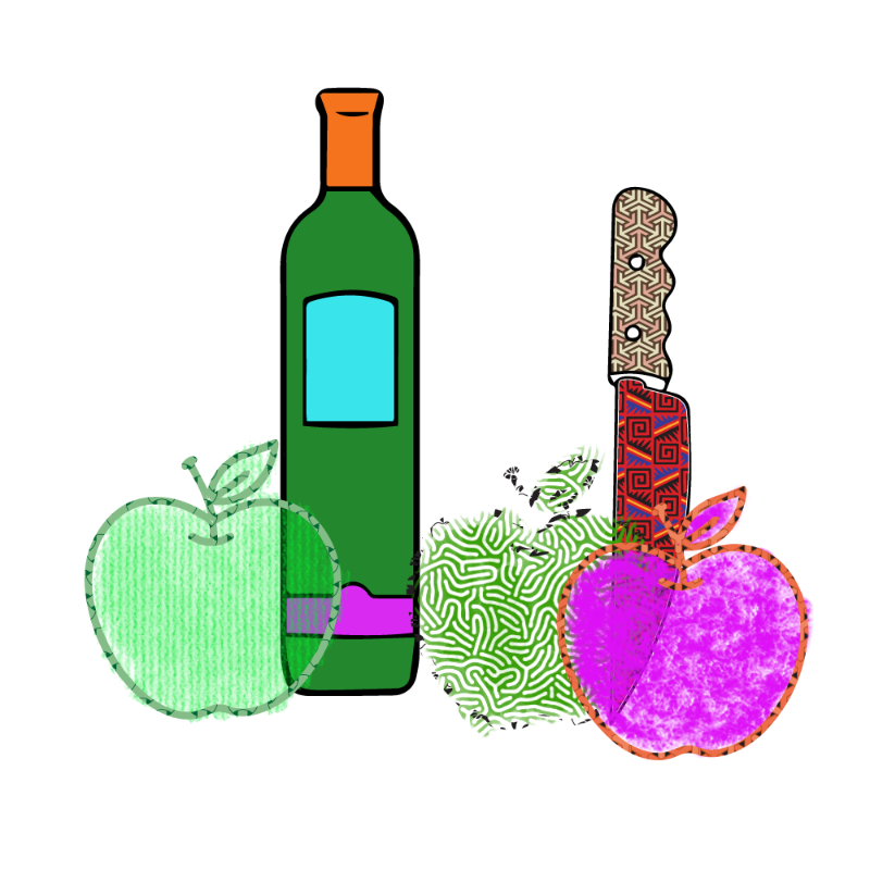 bottle and apples #211