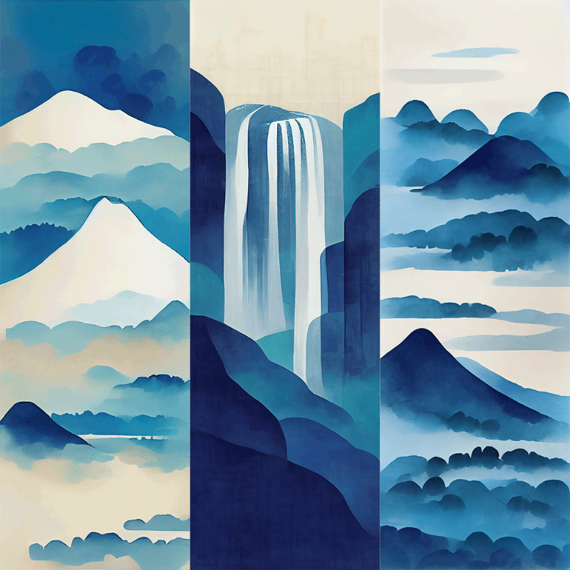 AI Japanese Waterfall #13