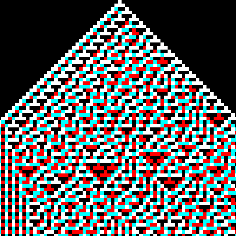 RGB Elementary Cellular Automaton #491