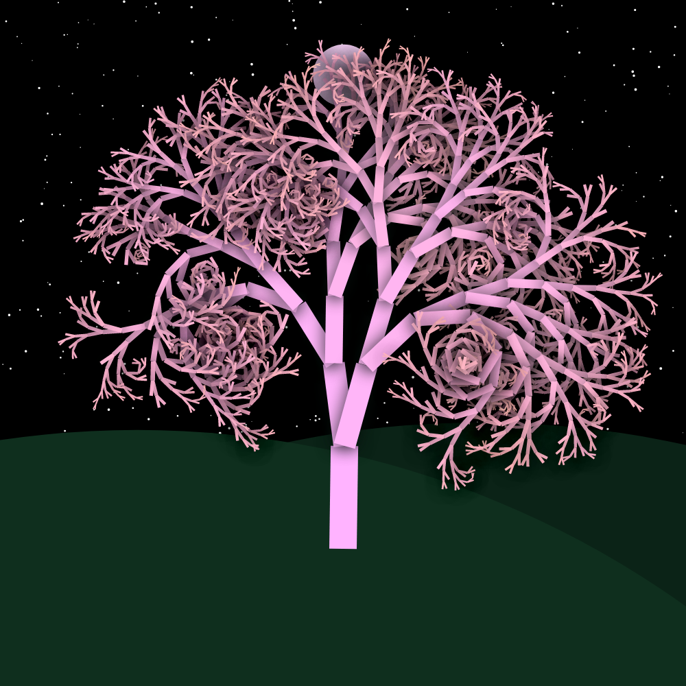 Moonlit Trees of Iterative Fractal Chaos #24