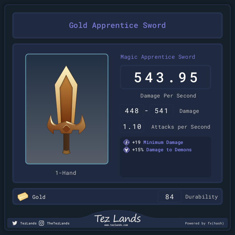 Tez Lands - Apprentice Sword #25