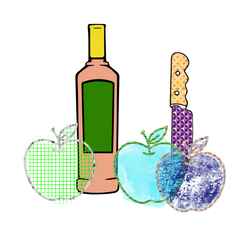 bottle and apples #105