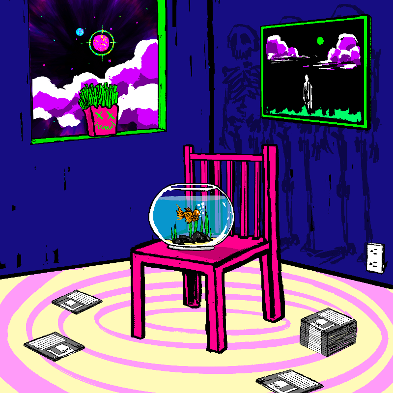 pink chair in the blue room #56