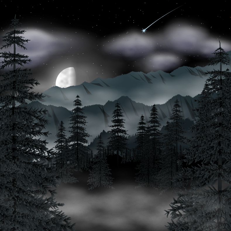 Moonlit Mountains #36