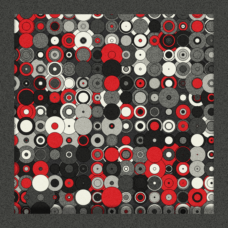 Red, Grey and Circles #12