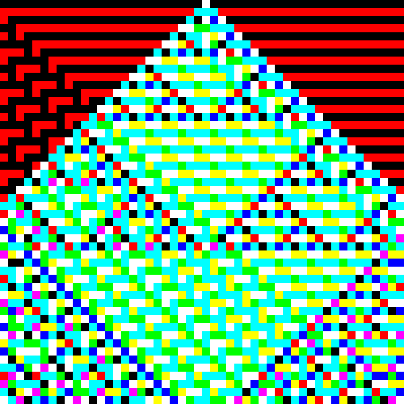 RGB Elementary Cellular Automaton #671