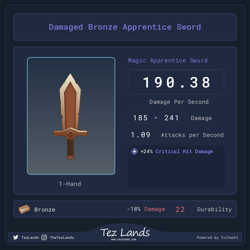 Tez Lands - Apprentice Sword #8