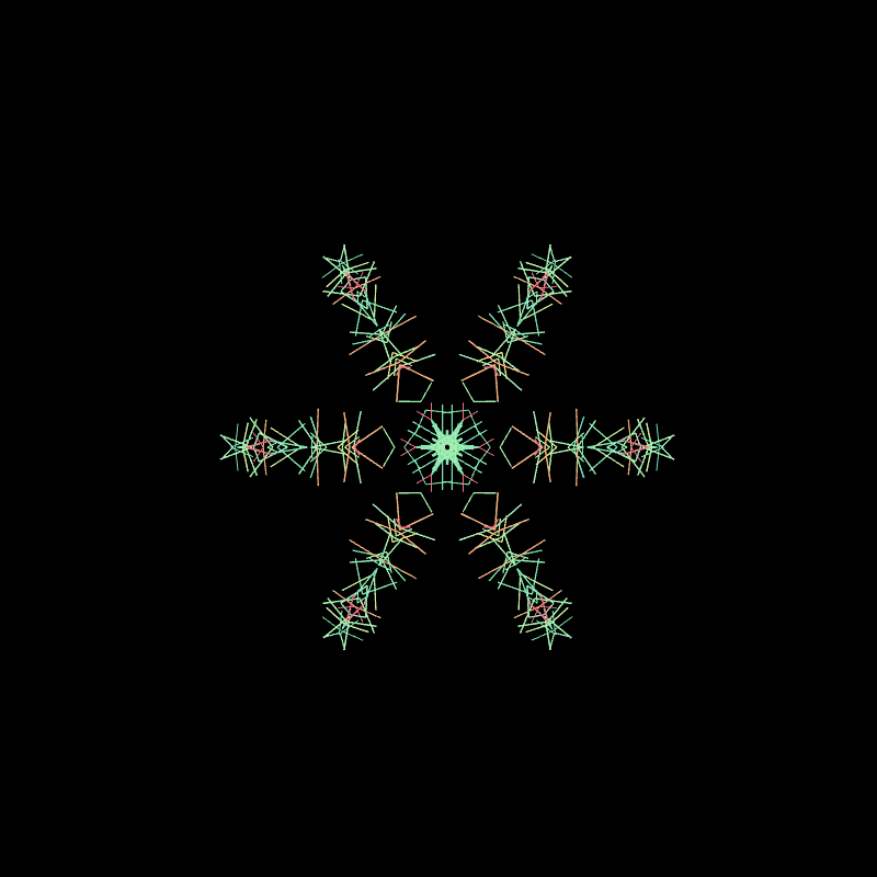 Neon Hologram Snowflake #4