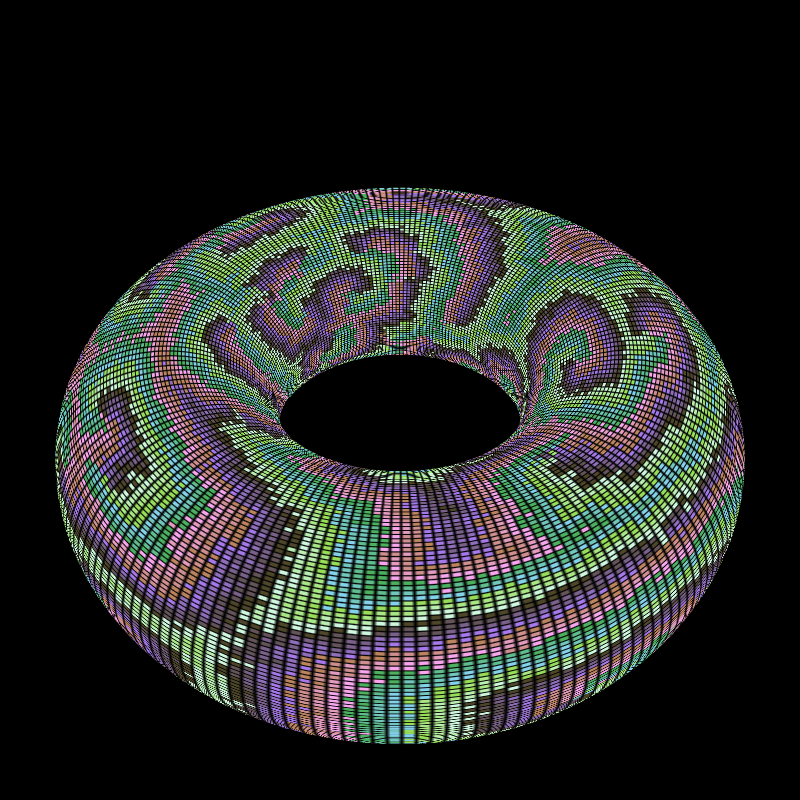 Reaction Diffusion on a Torus #18