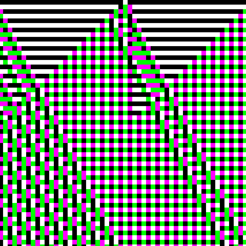 RGB Elementary Cellular Automaton #571