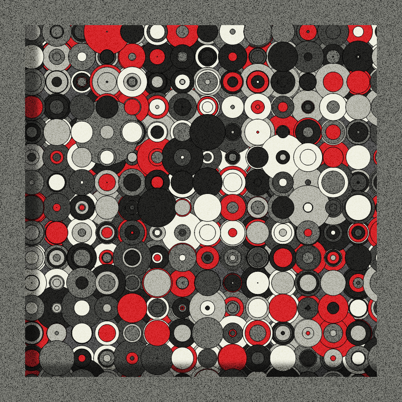 Red, Grey and Circles #8