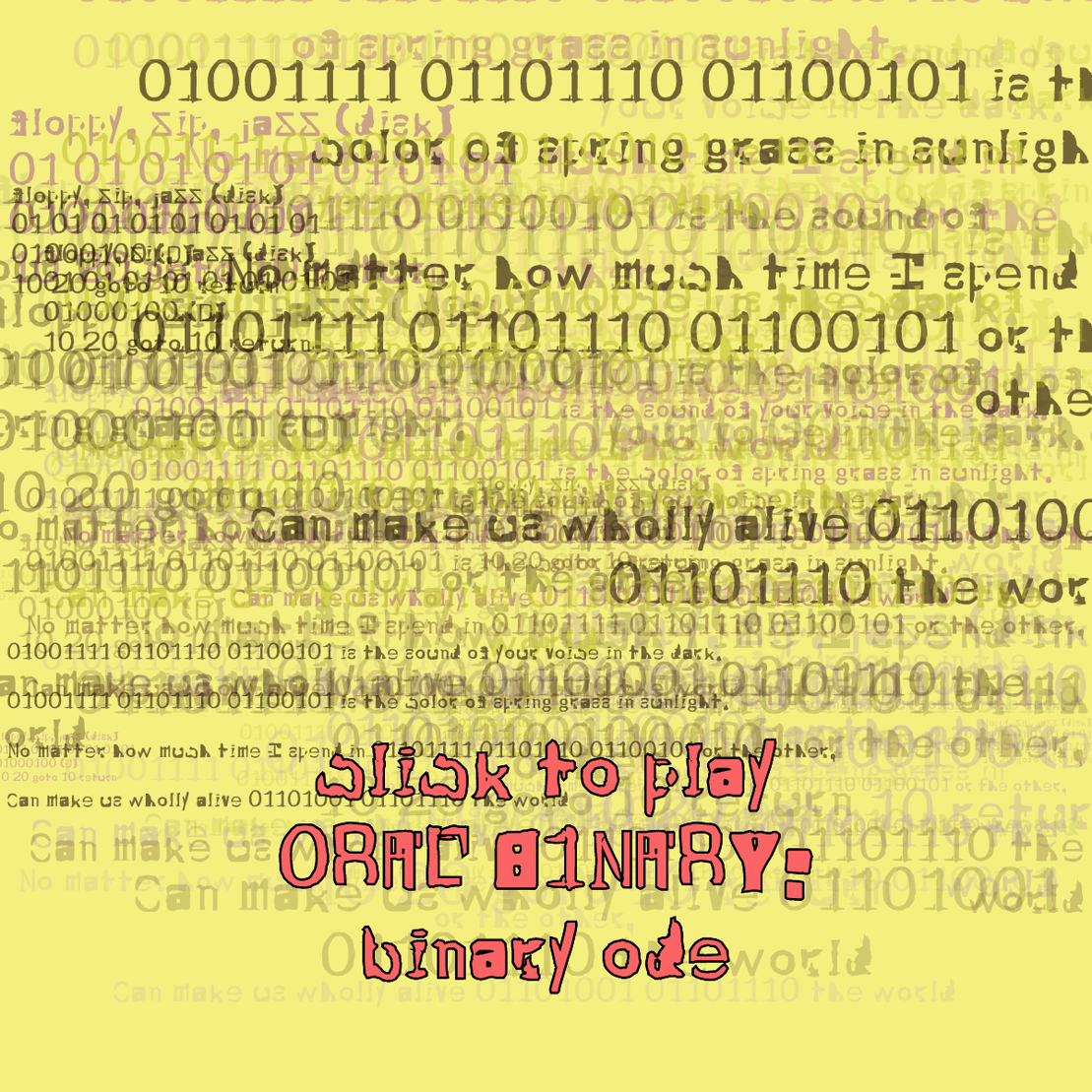 0RAL B1NARY: “BINARY ODE” #146