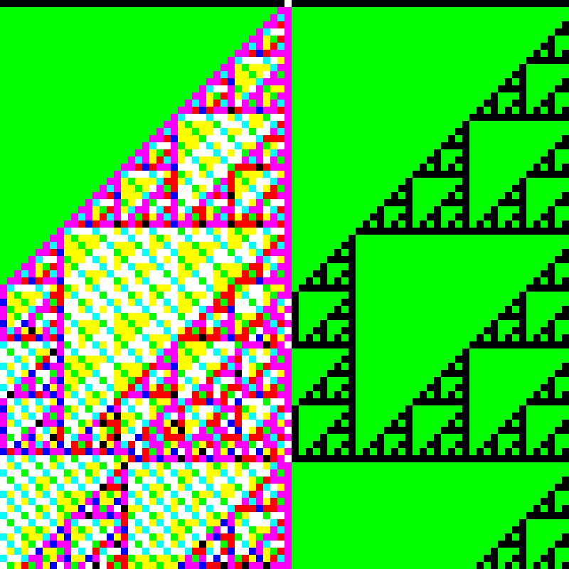 RGB Elementary Cellular Automaton #844