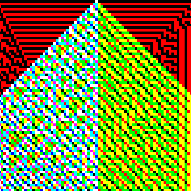 RGB Elementary Cellular Automaton #544