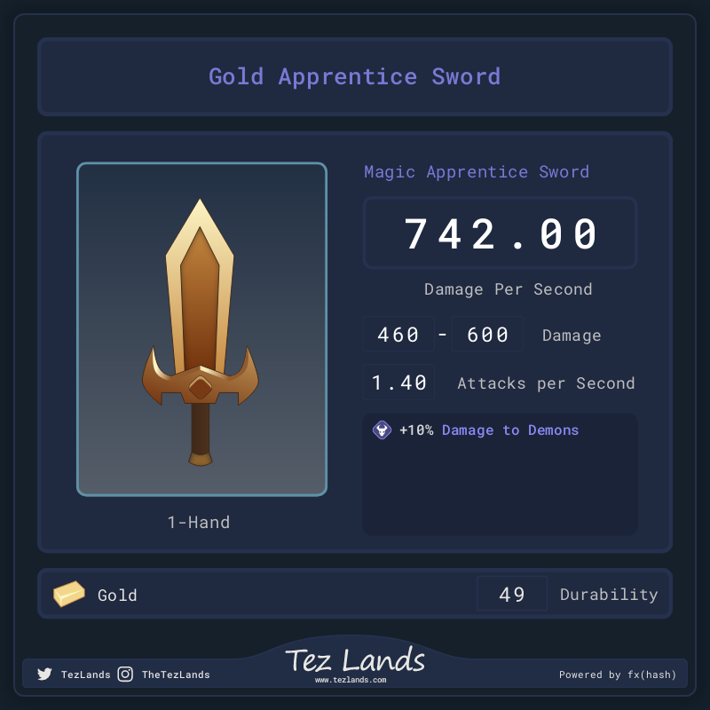 Tez Lands - Apprentice Sword #7