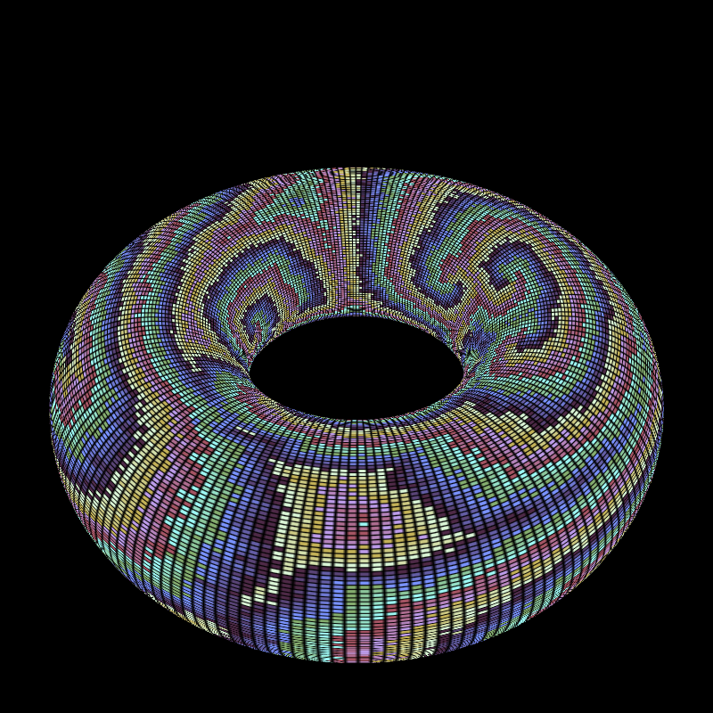 Reaction Diffusion on a Torus #30