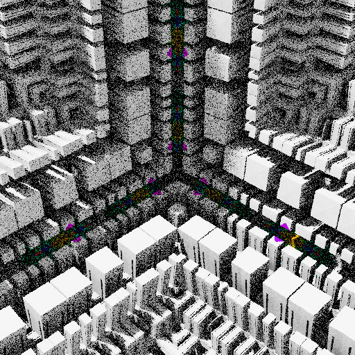 Colorful, warped cubic sponge forms #21