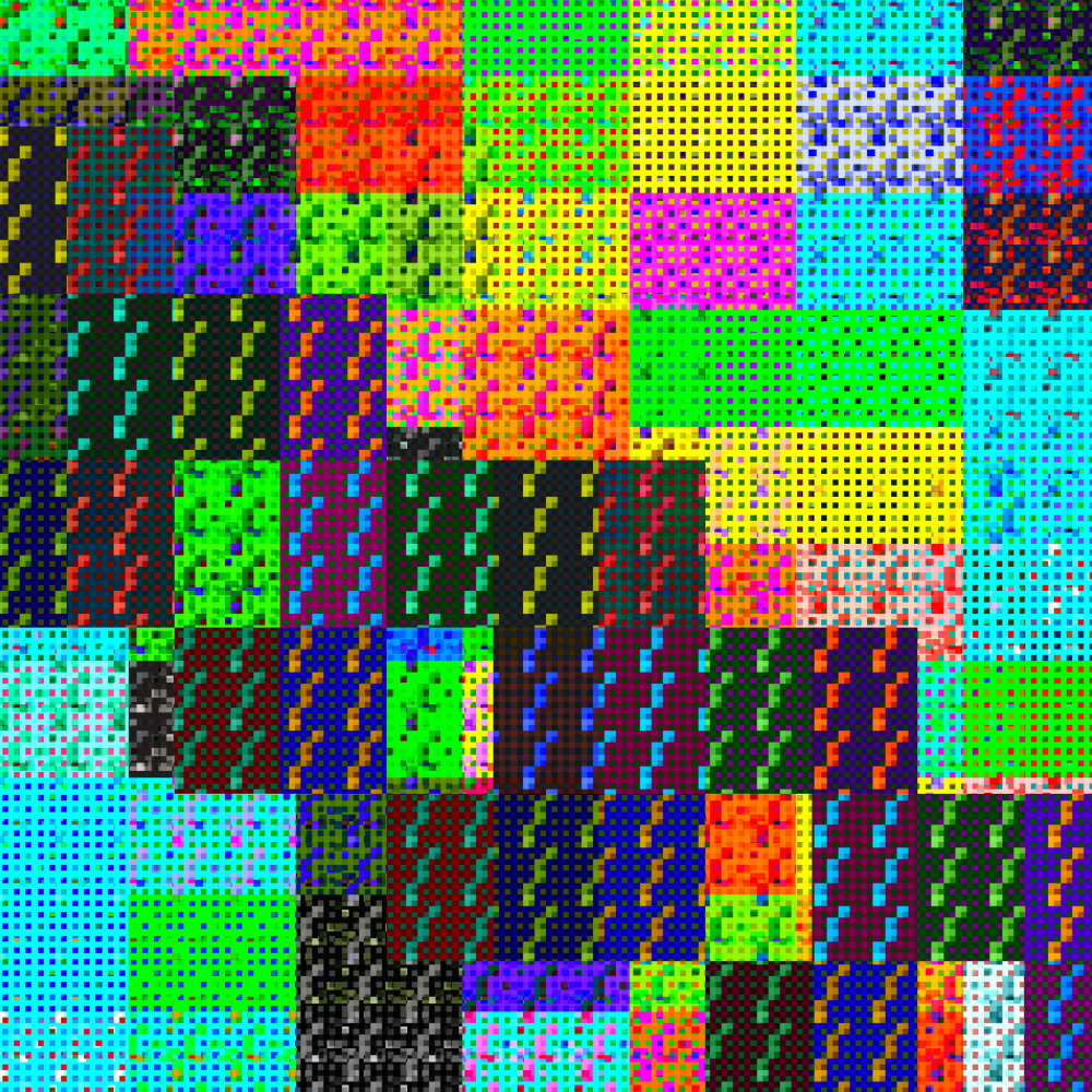 Multicolored Pixelated Field