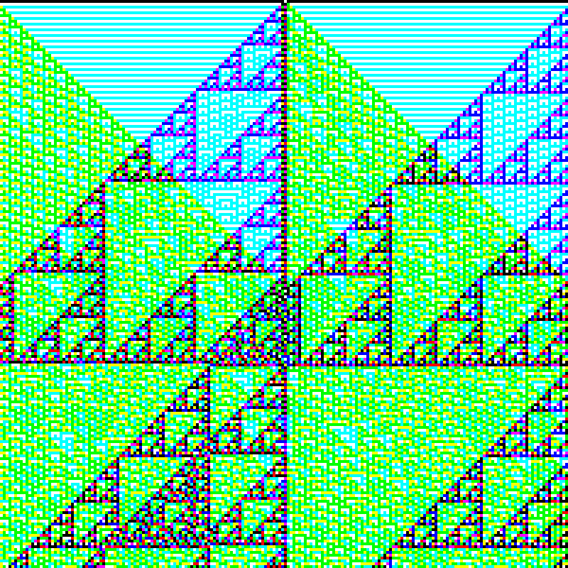 RGB Elementary Cellular Automaton #485