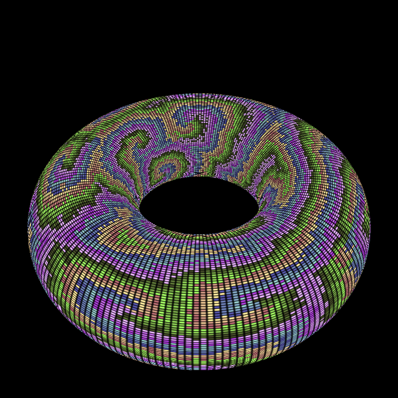 Reaction Diffusion on a Torus #16