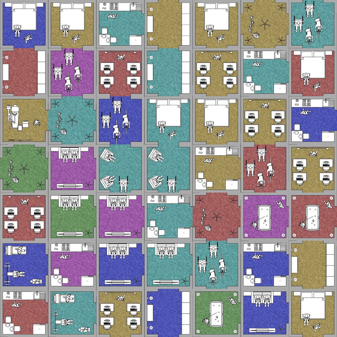 Harlequin block building #14