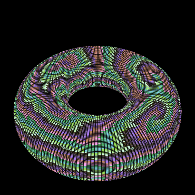 Reaction Diffusion on a Torus