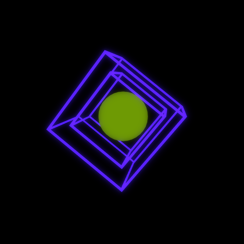 Generative Animation : Two Cube and Sphere #8