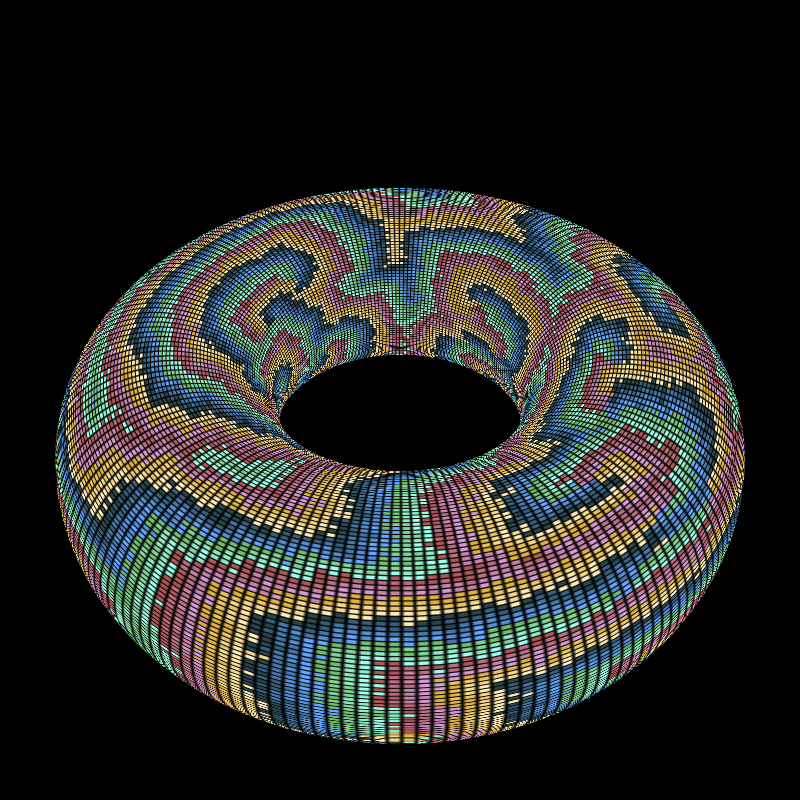 Reaction Diffusion on a Torus #24