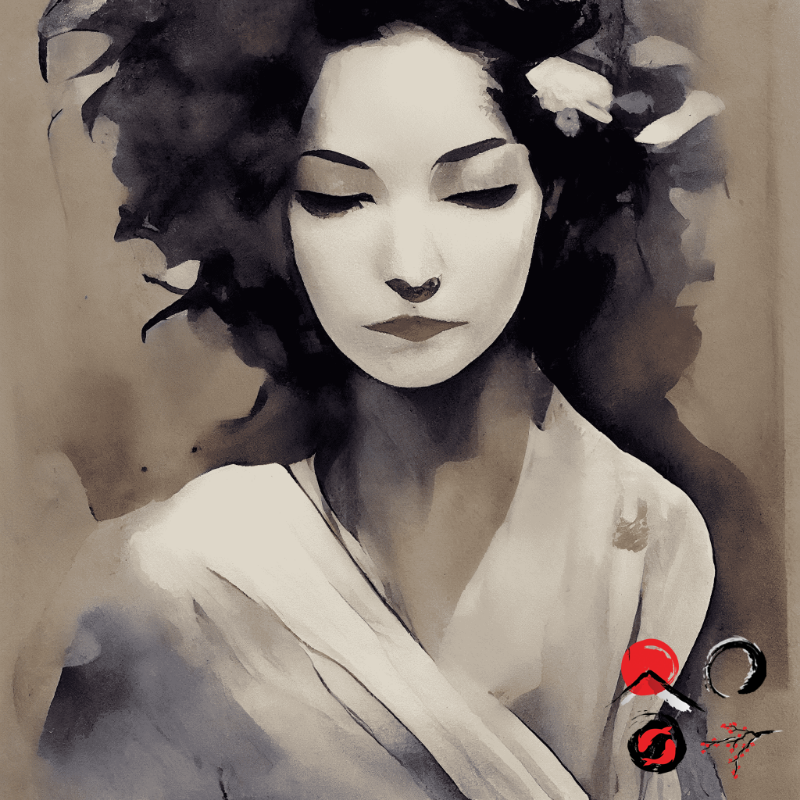 Geisha and feather #15